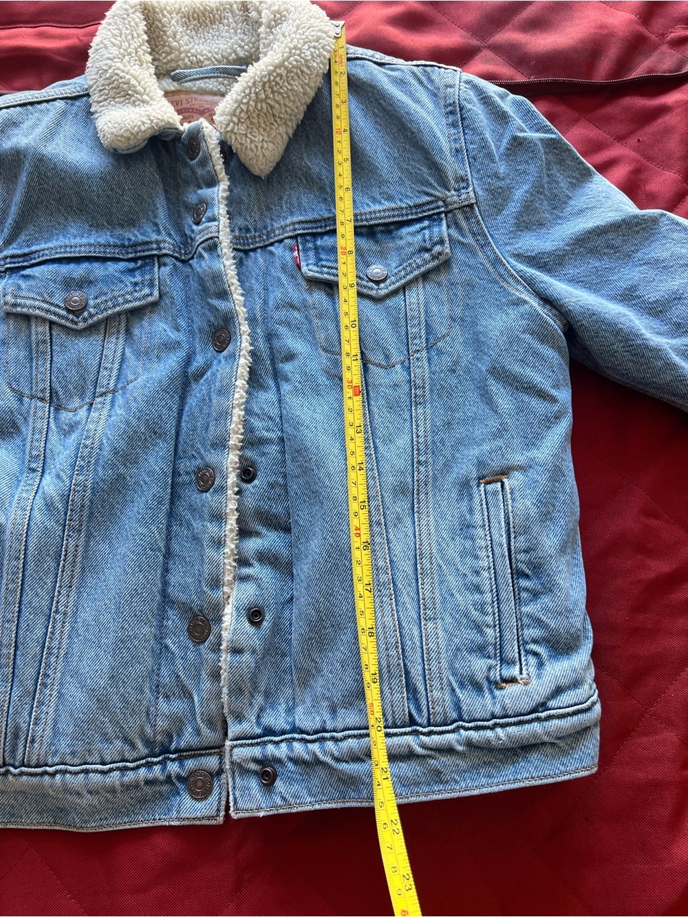 Levi's Sherpa-Lined Denim Jacket in Light Blue size M women’s/kids